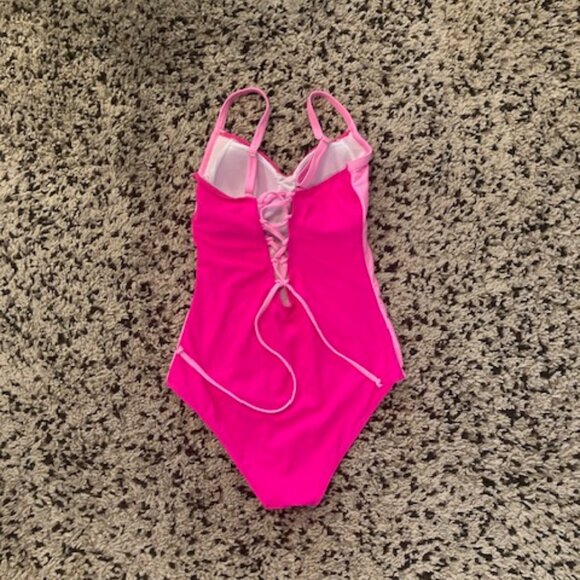 Hot Pink Brand New swimsuit Size Small Lattice back adjustable Straps Cups - Picture 2 of 6